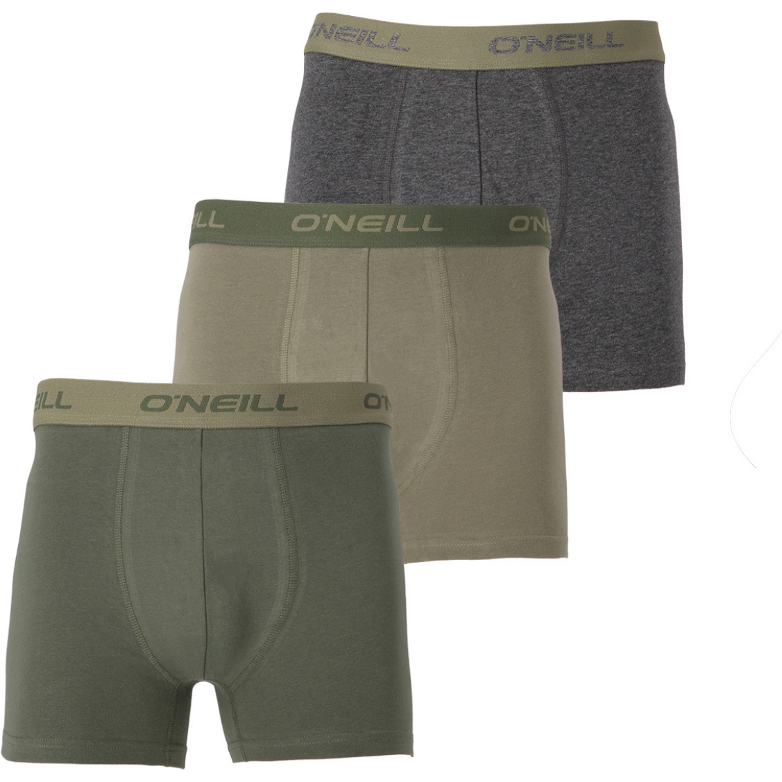 2025 O'Neill Herre Boksershorts Uni 3-Pack 900003 - Green / Anthracite Mel